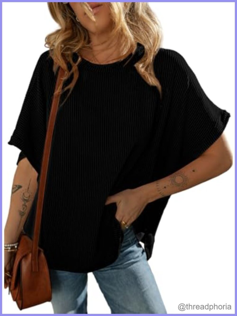 Women's Oversized Short Sleeve Tunic Top Soft Knit Loose Fit